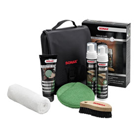 sonax Premium Class Lederpflegeset Komplettpaket zur effektiven Reinigung und Pflege für alle Glattleder, 