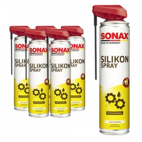 sonax professional 03483000 Silikonspray - 6er Sparset schmiert,  pflegt und schützt Gummi - ,  Kunststoff - ,  Holz -  und Metallteile