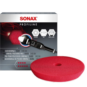 sonax PolierPad rot 143 Dual Action CutPad Polierpad für Exzentermaschinen