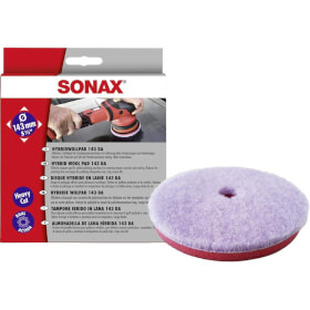 sonax HybridWollPad 143 DA für Exzenterpoliermaschinen zur Entfernung tiefer Verkratzungen und Vermattungen
