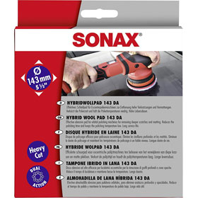 sonax HybridWollPad 143 DA für Exzenterpoliermaschinen zur Entfernung tiefer Verkratzungen und Vermattungen