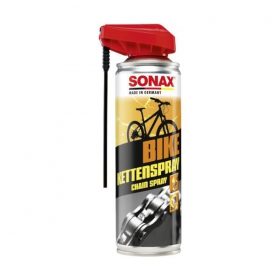 Sonax BIKE KettenSpray mit EasySpray reinigt, schützt und schmiert Fahrradketten, Ritzel und Kettenblatt