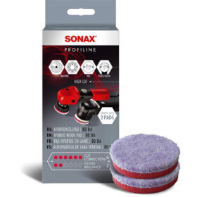 Sonax HybridWollPad 80 DA Polierpad für Exzentermaschinen mit 75 mm Stützteller