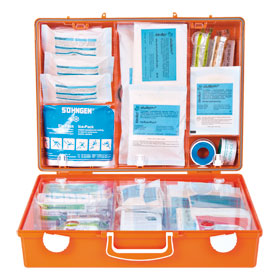 Söhngen Erste Hilfe Koffer Schule XS-XXL MT-CD orange mit Spezialverbände  in kind- und jungendgerechten Abmessungen kaufen
