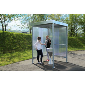 Raucherkabinen WSM Raucherkabine JENA, Bausatz, mit Anlehnbügeln