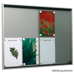 Schaukästen WSM Wandtafel mit 2 Glasschiebetüren aus ESG-Glas, für innen,