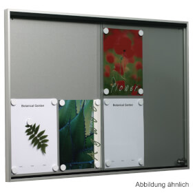 Schaukästen WSM Wandtafel mit 2 Glasschiebetüren aus ESG - Glas, für innen, 