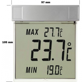 TFA Digitales Fenster-Thermo-Hygrometer VISION Digitales Thermometer für Fensterscheiben