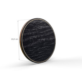 Tello Wood Türschild rund, Farbe: Schwarz, Motiv: Eiche Natur