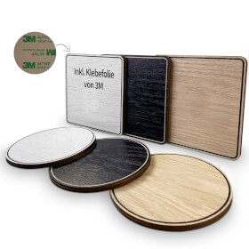 Tello Wood Türschild eckig, Farbe: Eiche, Motiv: Schwarz