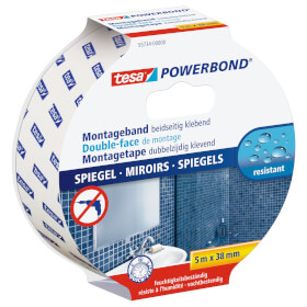 tesa Powerbond Montageband Spiegel doppelseitiges Fixierungs - Klebeband für Spiegel