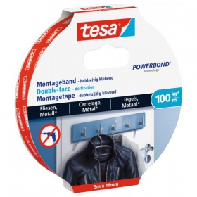 tesa Powerbond Fliesen&Metall doppelseitiges Klebeband fr glatte Oberflchen bis 100 kg