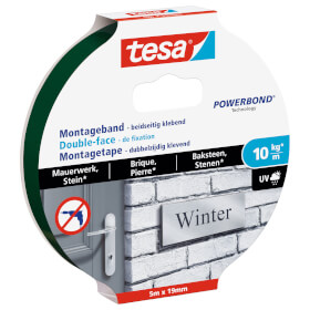 tesa Powerbond Mauerwerk&Stein doppelseitiges Klebeband fr raue Oberflchen bis 10 kg