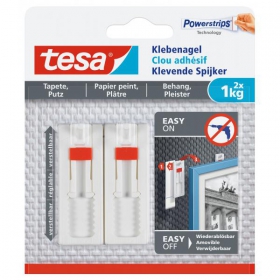 tesa Klebenagel verstellbar Tapete&Putz justierbarer Klebenagel für raue Obeflächen bis 1 kg