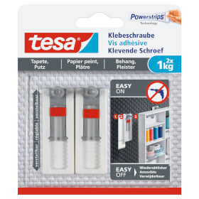 tesa Klebeschraube verstellbar Tapete&Putz justierbarer Klebeschraube für raue Obeflächen bis 1 kg