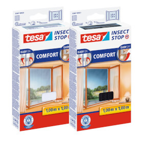 tesa Insect Stop Comfort Mückennetz für Fenster individuell verklebbares Insektenschutzgitter