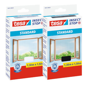 tesa Insect Stop Standard Mückennetz für Fenster individuell verklebbares Insektenschutzgitter
