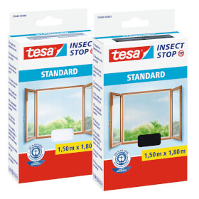 tesa Insect Stop Standard Mückennetz für Fenster individuell verklebbares Insektenschutzgitter