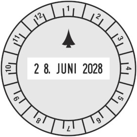 Classic 2910 Datumstempel mit Uhrzeitplatte 12 h