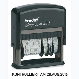 Printy 4817 Datumstempel 3, 8 mm Schrifthhe mit Wortband 12 Texte