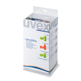 uvex Gehörschutzstöpsel com4-fit Nachfüllbox Einwegstöpsel für starke Lärmbelästigungen