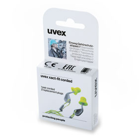 uvex Gehörschutzstöpsel xact - fit Minibox Ohrstöpsel mit Kordel + Ersatzstöpsel