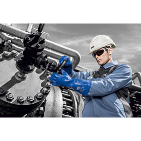 UVEX 60224 Rubiflex NB 35B Chemikalienschutzhandschuh flexibler Schutzhandschuh für Arbeiten im Umgang mit Chemikalien