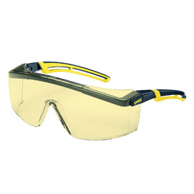 uvex Schutzbrille astrospec 2.0 schwarz, gelb individuelle Anpassung der Bügel und gutes Augenklima durch Belüftungssystem