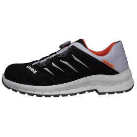 uvex 2 trend Sicherheitshalbschuh 69082 S1P SRC BOA schwarz grau orange sportlicher Halbschuh mit breiter Passform