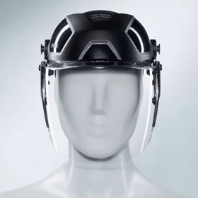 uvex Gesichtschutz pheos faceguard vormontiertes Schutzsystem zur Entlastsung der Wirbelsäule
