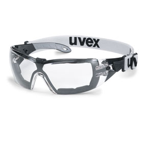 uvex Schutzbrille pheos s guard Schutzbrille mit Kopfband in kleinerer Ausführung