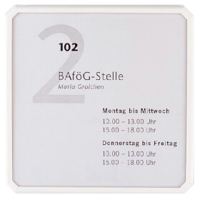 VARIO SIGN Türschild Futur mit hochwertigem ABS - Kunststoffrahmen achteckig in weiß