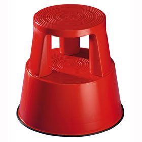 Wedo Rollhocker Step Kunststoff Elefantenfu rot, Tragkraft 150 kg, mit dickem Gummistandring