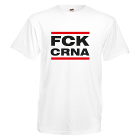 FCK CRNA Herren T-Shirt Fruit of the Loom, weiß
