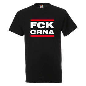 FCK CRNA Herren T - Shirt Fruit of the Loom, schwarz