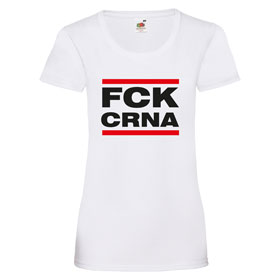 FCK CRNA Damen T - Shirt Fruit of the Loom, weiß