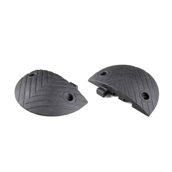 Fahrbahnschwelle Endstück positiv für Schrittgeschwindigkeit 10 km / h, schwarz