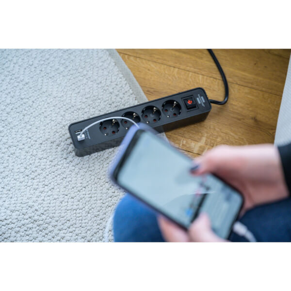 ARLI Steckdosenleiste 3 Fach Mit USB - 3m Kabel & Kinderschutz