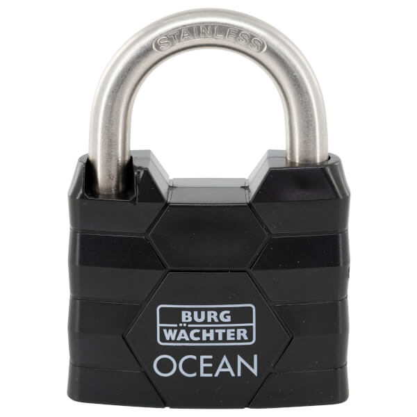 Burg Wächter Zylinder - Vorhangschloss Ocean 490 Ni 50 massiver Messingkörper mit Kunststoffmantel Seewasserfest