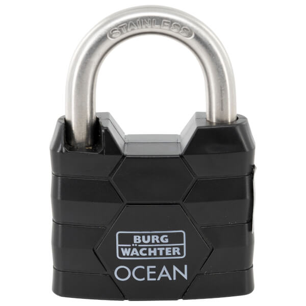 Burg Wächter Zylinder - Vorhangschloss Ocean 490 Ni 60 massiver Messingkörper mit Kunststoffmantel Seewasserfest