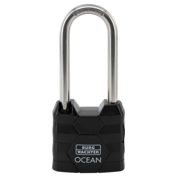 Burg Wächter Ocean Zylinder - Vorhangschloss 490 Ni HB 40 65 massiver Messingkörper mit Kunststoffmantel Seewasserfest