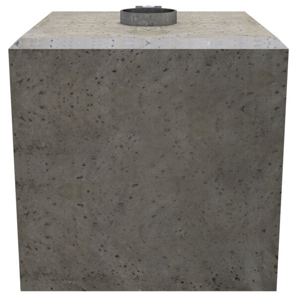 Schake Fertigfunderment für Schilderpfosten vorgefertigter Betonklotz mit Bodenhülse und Feststellvorrichtung