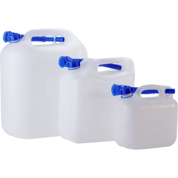 Hünersdorff Wasser Kanister Eco aus bruchsicherem HDPE mit chemischer Beständigkeit und Rohr