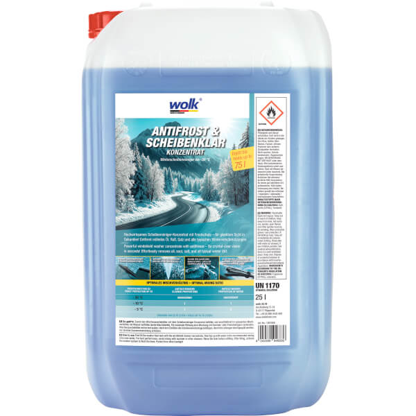 wolk AntiFrost & ScheibenKlar 25 L Winterscheibenreinger Scheibenwaschanlagen - Frostschutz mit Citrusduft
