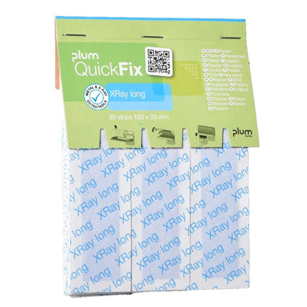Plum QuickFix XRay long Pflaster Nachfüllset blaue röntgen - und metalldetektierbare Fingerverband