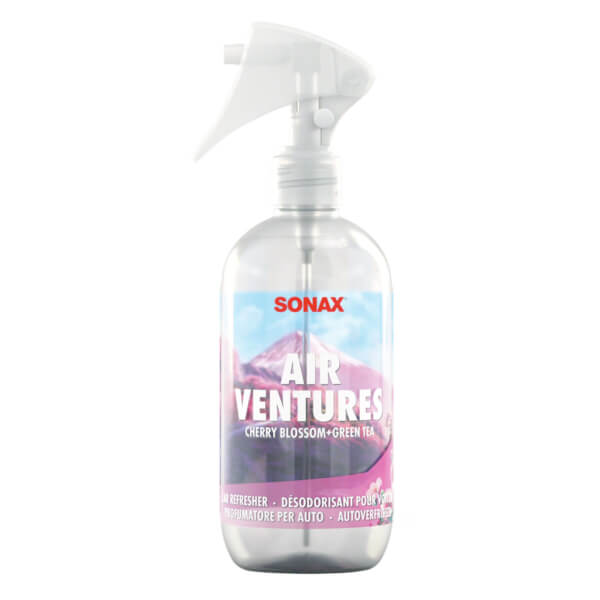 Sonax Air Ventures Autoparfüm Cherry Blossom Green Tea Auto Innenraum Duft für langanhaltende frische und neutralisiert Gerüche