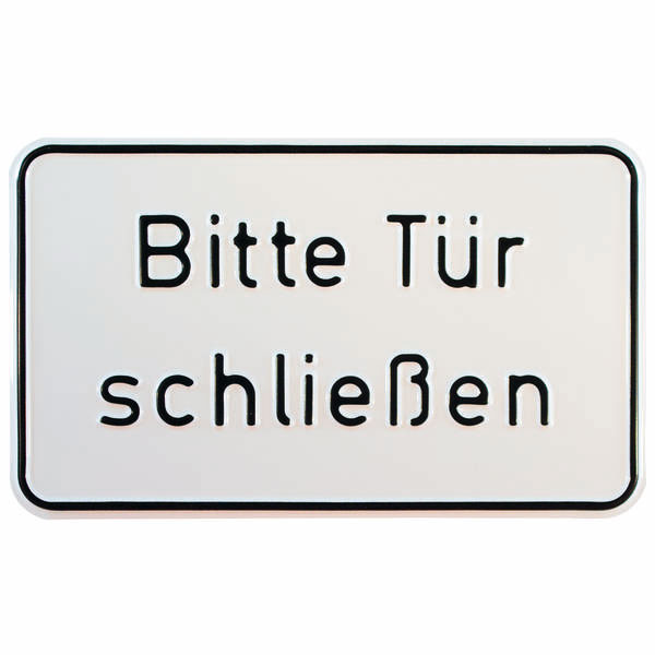 Hinweisschild zur Betriebskennzeichnung Bitte Tür schließen