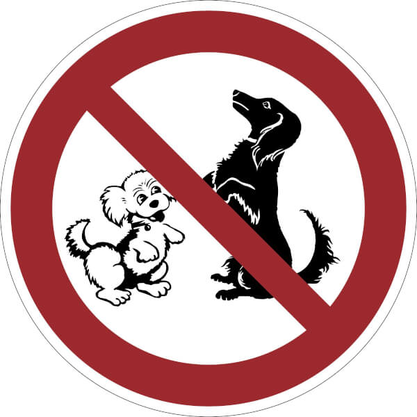 Verbotsschild Hundeverbot