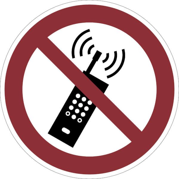 Verbotsschild Mobilfunk verboten