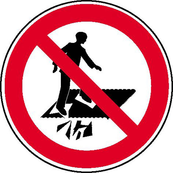 Schild Betreten verboten Durchsturzgefahr 20cm Ø Alu 